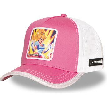 Kepsar böjd rosa snapback PRI7 Max Power Bros. Prinsessan Peach Super Mario Bros. av Capslab