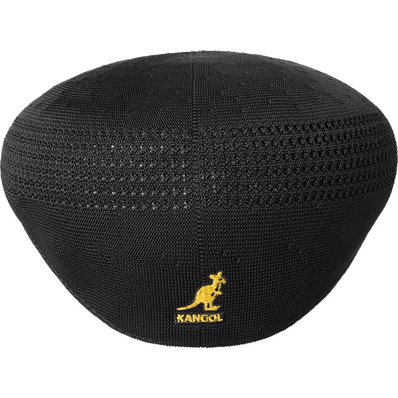svart-basker-med-guldlogotyp-tropic-504-ventair-black-gold-fran-kangol
