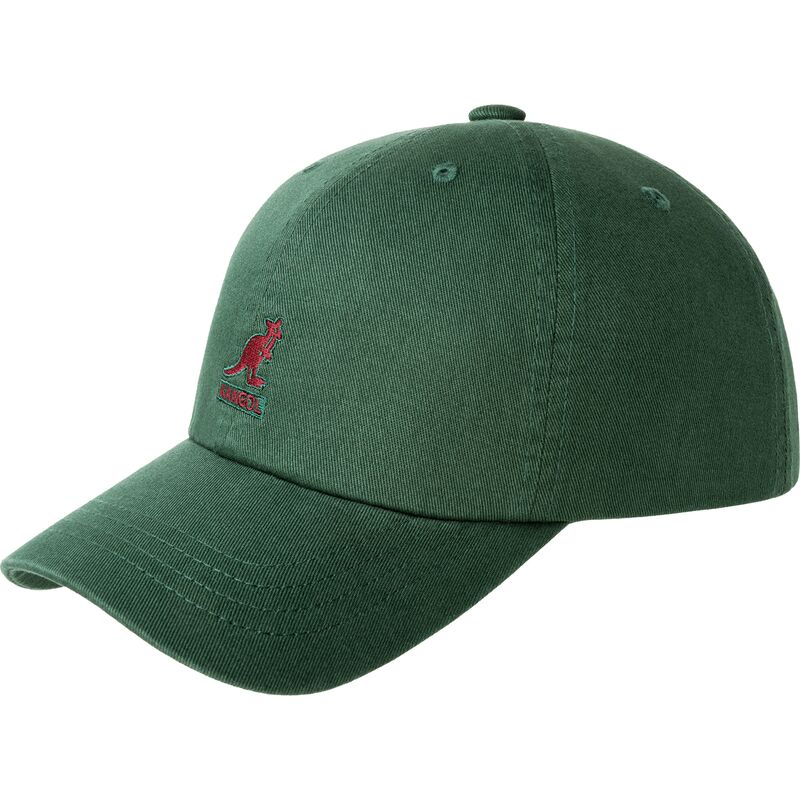 gron-bojd-justerbar-keps-med-rod-logotyp-washed-baseball-algae-fran-kangol