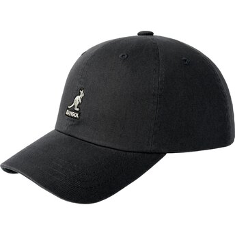 Kepsar böjd svart justerbart band Washed Baseball Black av Kangol