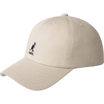 Kepsar böjd beige justerbart band Washed Baseball av Kangol