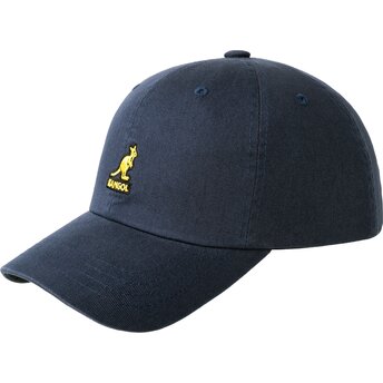 Kepsar böjd marinblå justerbart band Washed Baseball Navy av Kangol