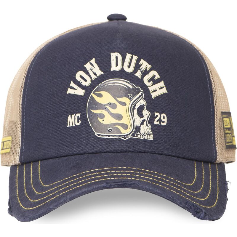 truckerkeps-marinbla-och-beige-crew30-fran-von-dutch