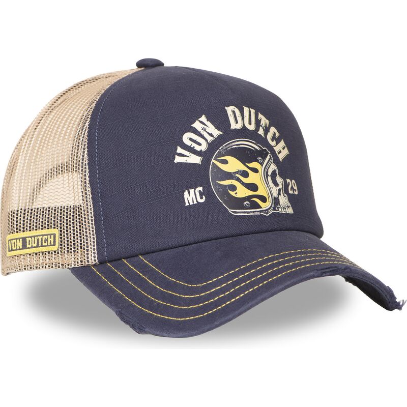 truckerkeps-marinbla-och-beige-crew30-fran-von-dutch