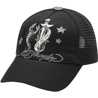 Kepsar böjd svart snapback Dagger Scorpion av Ed Hardy