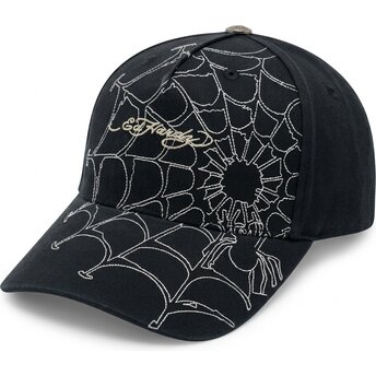 Kepsar böjd svart justerbart band Spiderweb av Ed Hardy
