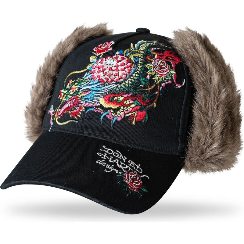 kepsar-bojd-svart-justerad-crawling-trapper-av-ed-hardy