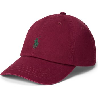 Kepsar böjd röd justerbart band Cotton Chino Classic Sport av Polo Ralph Lauren