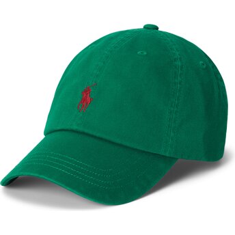 Kepsar böjd grön justerbart band Cotton Chino Classic Sport av Polo Ralph Lauren