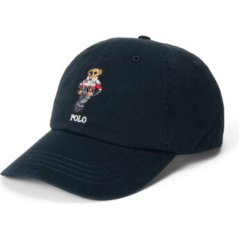 Kepsar böjd svart justerbart band Woven Bear av Polo Ralph Lauren
