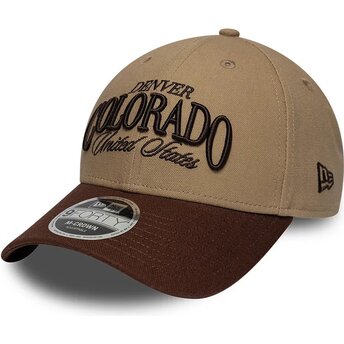 Kepsar böjd brun justerbart band 9FORTY M-Crown Wordmark från Denver Colorado av New Era