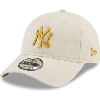 Kepsar böjd beige justerbart band dorado 9TWENTY League Essential från New York Yankees MLB av New Era