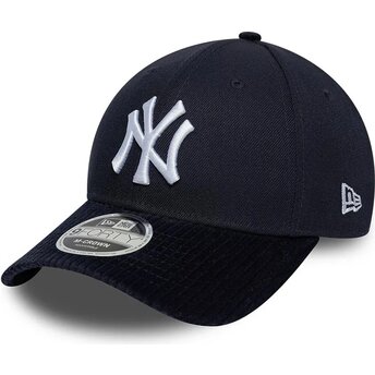 Kepsar böjd marinblå snapback 9FORTY M-Crown Cord Visor från New York Yankees MLB av New Era