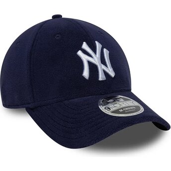 Kepsar böjd marinblå snapback 9FORTY M-Crown Fleece från New York Yankees MLB av New Era