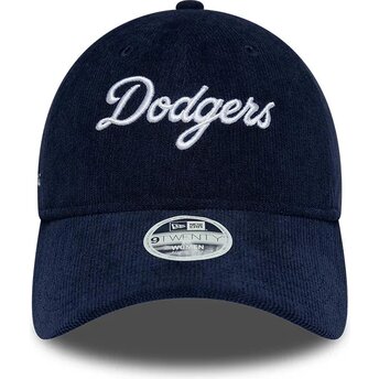 Kepsar böjd marinblå justerbart band 9TWENTY Cord Script från Los Angeles Dodgers MLB av New Era