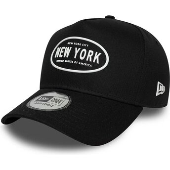 Kepsar böjd svart snapback 9FORTY E Frame Rubber från New York av New Era