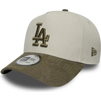 Kepsar böjd grön snapback 9FORTY E Frame Suede Visor från Los Angeles Dodgers MLB av New Era