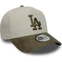 kepsar-bojd-gron-snapback-9forty-e-frame-suede-visor-fran-los-angeles-dodgers-mlb-av-new-era