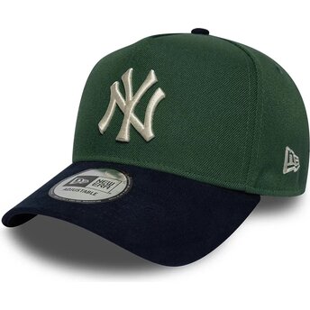 Kepsar böjd grön snapback 9FORTY E Frame Suede Visor från New York Yankees MLB av New Era