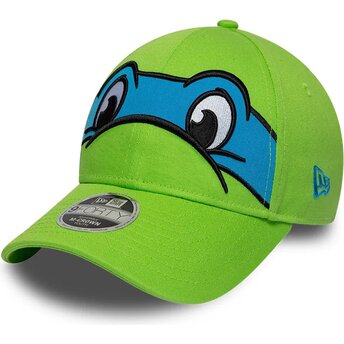 Kepsar böjd grön snapback för barn 9FORTY M-Crown Face från Leonardo Tortugas Ninja av New Era