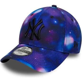 Kepsar böjd flerfärgad snapback för barn 9FORTY All Over Print Space från New York Yankees MLB av New Era