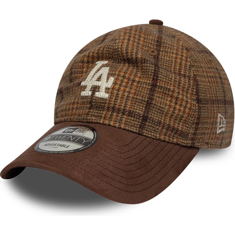 kepsar-bojd-brun-justerbart-band-9twenty-mix-check-fran-los-angeles-dodgers-mlb-av-new-era