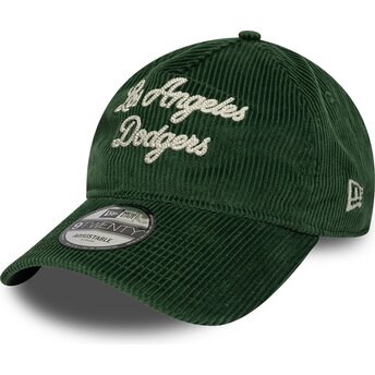 Kepsar böjd grön justerbart band 9TWENTY A Frame Cord Script från Los Angeles Dodgers MLB av New Era