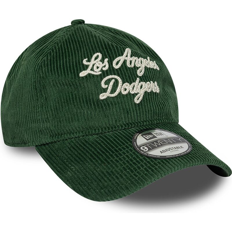 kepsar-bojd-gron-justerbart-band-9twenty-a-frame-cord-script-fran-los-angeles-dodgers-mlb-av-new-era