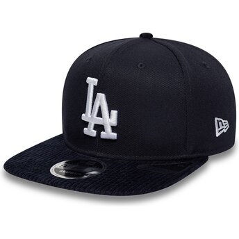 Kepsar platt marinblå snapback 9FIFTY Cord Visor från Los Angeles Dodgers MLB av New Era