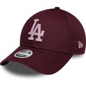 kepsar-bojd-rod-justerbart-band-rosa-9forty-metallic-fran-los-angeles-dodgers-mlb-av-new-era