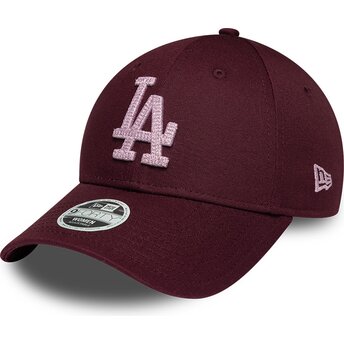 Kepsar böjd röd justerbart band rosa 9FORTY Metallic från Los Angeles Dodgers MLB av New Era