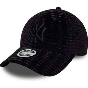 Kepsar böjd svart justerbart band 9FORTY Velour från New York Yankees MLB av New Era