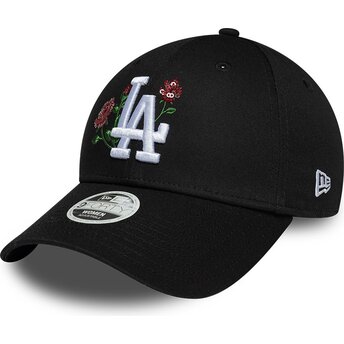 Kepsar böjd svart snapback 9FORTY Rose Sequin från Los Angeles Dodgers MLB av New Era
