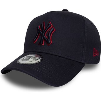 Kepsar böjd marinblå snapback 9FORTY E Frame Team Outline från New York Yankees MLB av New Era