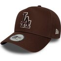 kepsar-bojd-brun-snapback-9forty-e-frame-team-outline-fran-los-angeles-dodgers-mlb-av-new-era