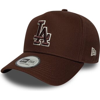 Kepsar böjd brun snapback 9FORTY E Frame Team Outline från Los Angeles Dodgers MLB av New Era