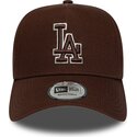 kepsar-bojd-brun-snapback-9forty-e-frame-team-outline-fran-los-angeles-dodgers-mlb-av-new-era