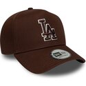 kepsar-bojd-brun-snapback-9forty-e-frame-team-outline-fran-los-angeles-dodgers-mlb-av-new-era