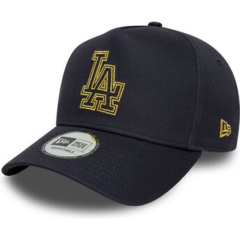 Kepsar böjd marinblå snapback 9FORTY dorado E Frame Metallic Outline från Los Angeles Dodgers MLB av New Era