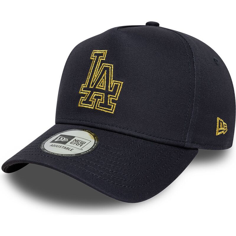 kepsar-bojd-marinbla-snapback-9forty-dorado-e-frame-metallic-outline-fran-los-angeles-dodgers-mlb-av-new-era