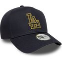 kepsar-bojd-marinbla-snapback-9forty-dorado-e-frame-metallic-outline-fran-los-angeles-dodgers-mlb-av-new-era