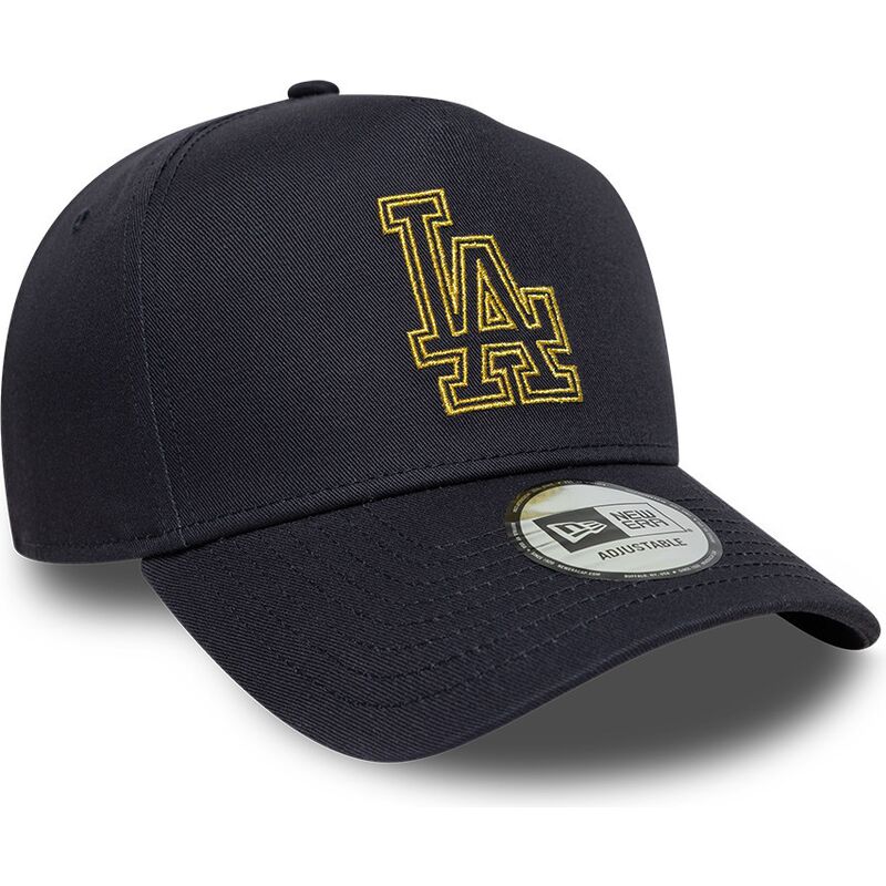 kepsar-bojd-marinbla-snapback-9forty-dorado-e-frame-metallic-outline-fran-los-angeles-dodgers-mlb-av-new-era