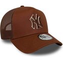 kepsar-bojd-brun-snapback-e-frame-outline-fran-new-york-yankees-mlb-av-new-era