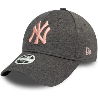 Kepsar böjd grå justerbart band rosa 9FORTY Tech Jersey från New York Yankees MLB av New Era