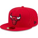 kepsar-platt-rod-justerad-59fifty-side-script-fran-chicago-bulls-nba-av-new-era