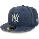 kepsar-platt-marinbla-justerad-59fifty-washed-fran-new-york-yankees-mlb-av-new-era
