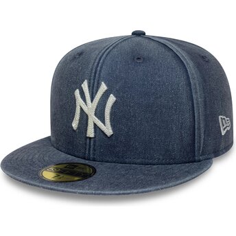 Kepsar platt marinblå justerad 59FIFTY Washed från New York Yankees MLB av New Era