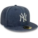 kepsar-platt-marinbla-justerad-59fifty-washed-fran-new-york-yankees-mlb-av-new-era