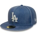 kepsar-platt-bla-justerad-59fifty-washed-fran-los-angeles-dodgers-mlb-av-new-era