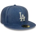 kepsar-platt-bla-justerad-59fifty-washed-fran-los-angeles-dodgers-mlb-av-new-era